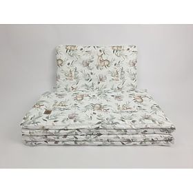 White Wicker Baby Cradle with Forest Animals Set, Ourbaby®