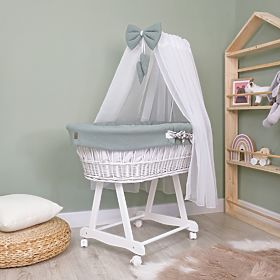 Wicker Cradle with Baby Set - Forest Animals