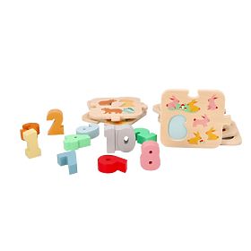 Wooden Animal Puzzle - Montessori Number Learning, Lelin