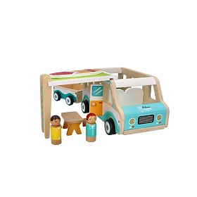 Wooden Caravan with Trailer and Accessories