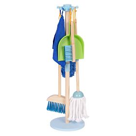 Wooden Cleaning Set for Children Mop Broom with Dustpan 7 Elements ECOTOYS