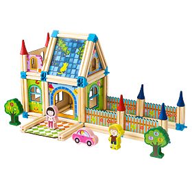 Wooden Construction Blocks House Building 6-in-1 ECOTOYS