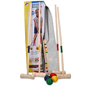 Wooden Croquet Game 24 Pieces - For Children and Adults