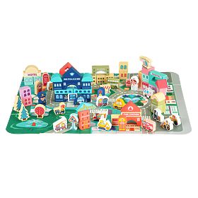 Wooden Educational Blocks City Mat 121 Pieces ECOTOYS