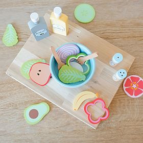 Wooden food - cutting - Vegetable salad