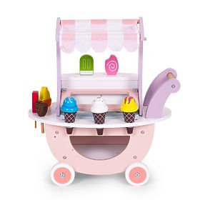 Wooden Ice Cream Cart for Kids Shop 12 Elements ECOTOYS