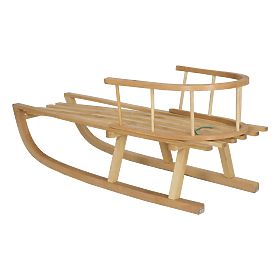 Wooden sled with backrest