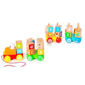 Wooden Train Large Educational Alphabet Blocks ECOTOYS