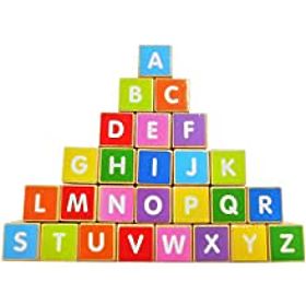 Wooden Train Large Educational Alphabet Blocks ECOTOYS