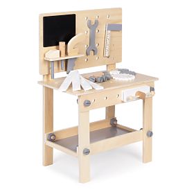 Wooden workshop with tools