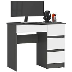 WRITING DESK A-7 CLP PK GRAY / WHITE RIGHT-SIDED