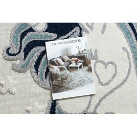 YOYO GD49 Carpet White / Gray - Unicorn for Children, Structural, Sensory Fringes, F.H.Kabis