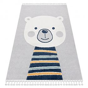 YOYO GD50 Carpet Gray/White - Teddy Bear for Children, Textured, Sensory Fringes