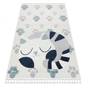 YOYO GD59 Carpet White / Gray - Kitten for Children, Structural, Sensory Fringes
